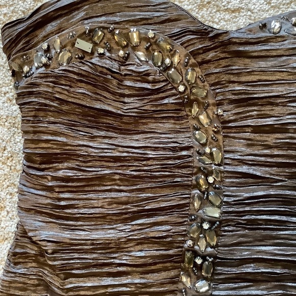 Suzy Shier Glitzy Brown Strapless Dress Size S - Picture 3 of 8